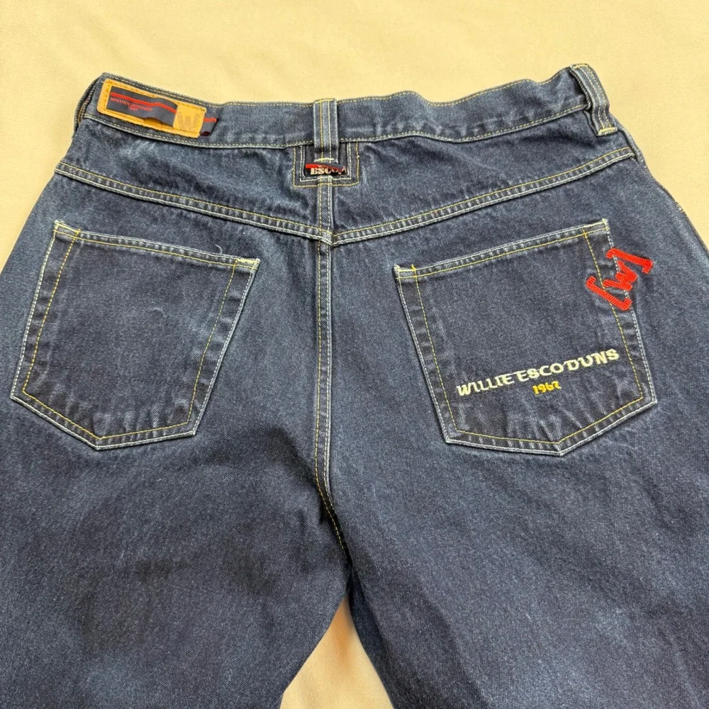 VTG Willie Esco Duns 1967 Baggy Wide Leg Hip Hop Jeans Mens 36x34 Dark Wash Y2K